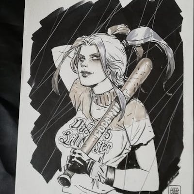 Harley Quinn - Sketch Formato A4 di Luca Maresca - bosquejo | Barnebys