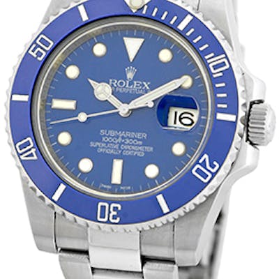 Certified Pre Owned New Style Gent S Stainless Steel Rolex Submariner Date Barnebys