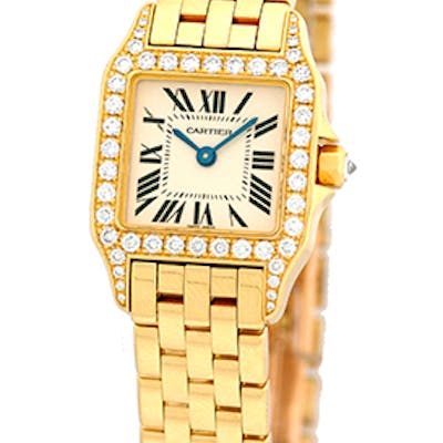 Lady S 18k Yellow Gold Cartier Diamond Santos Demoiselle Barnebys