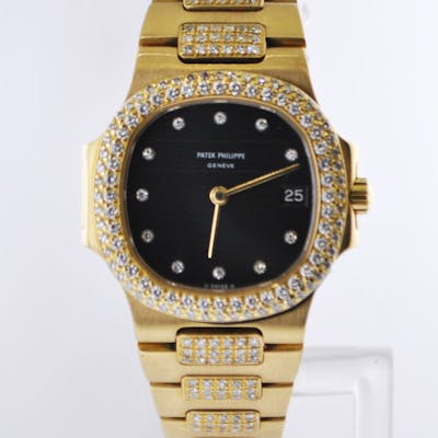 Vintage Patek Philippe Nautilus Factory Diamond Lady S Wristwatch Barnebys