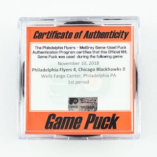 philadelphia flyers game puck