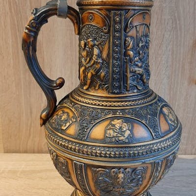 Vecchia Grande Brocca Di Birra O Vino Gerz Ceramica Stagno Barnebys