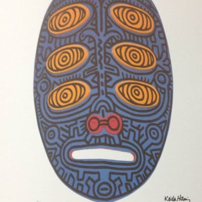 Keith Haring Angel Engel Serigrafie Atelierrahmen