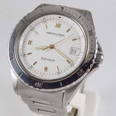 Hamilton Khaki Sub 660ft Diver No Reserve Price 9744a Men 1980 S Barnebys