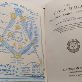 Vintage Masonic Holy Bible King Solomon's Temple - 1968