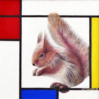 Jos Verheugen - Free after Mondrian, with squirrel (M855)