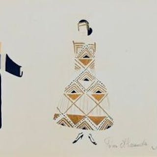 SONIA DELAUNAY (1885 - 1979) Trois projets de vêtements de femme.
