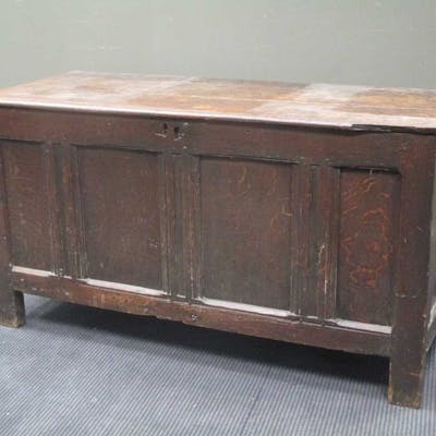 An 18th Century Oak Panelled Coffer On Stile Feet 64 X 121 X 52cm Barnebys