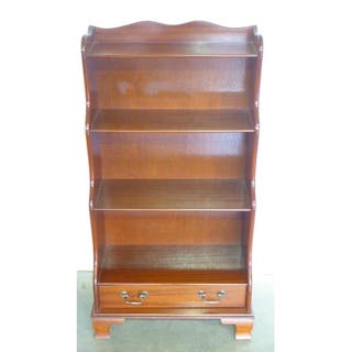 A Small Very Attractive Mahogany Bookcase With A Lower Drawe