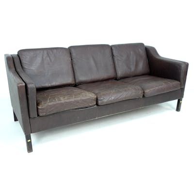A Retro Danish Three Seater Settee In The Style Of Borge Mog A Retro Danish Three Seater Settee In The Style Of Borge Mog