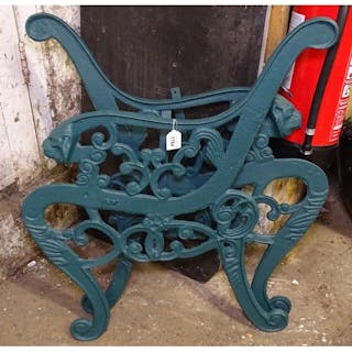 A Pair Of Cast Iron Bench Ends Current Sales Barnebys Com