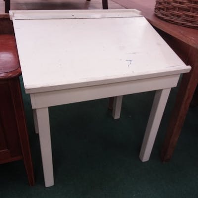 A White Painted School Desk Barnebys