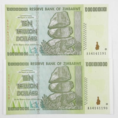 Lot 2 Reserve Bank Of Zimbabwe Ten Trillion Do Barnebys Reserve Bank Of Zimbabwe Ten Trillion