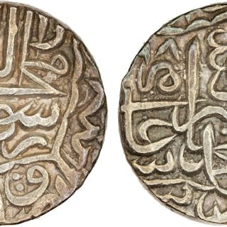 MUGHAL: Akbar, 1556-1605, AR rupee, Jaunpur, AH985, VF