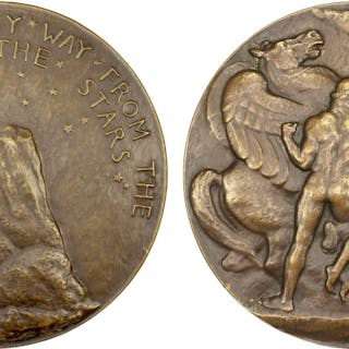 UNITED STATES: AE medal (290.08g), 1933, No Easy Way to the Stars, XF
