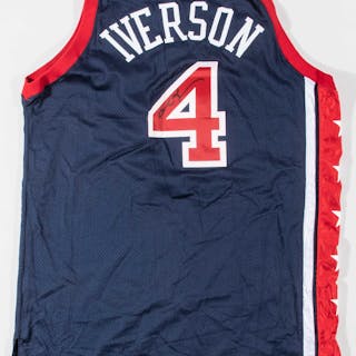 2003 Allen Iverson autographed USA Basketball team professional model jersey