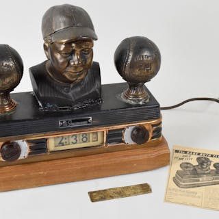 Babe Ruth clock and radio by Abbotware c.1940s (See...