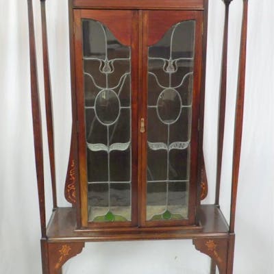 Antique Art Nouveau Mahogany Display Cabinet Barnebys