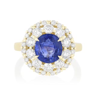 2.64-Carat Burmese Unheated Sapphire and Diamond Ring, AGL Certified