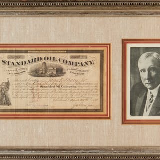 John D. Rockefeller, signed stock certificate