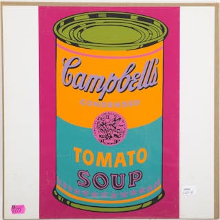 After Andy Warhol. "Campbell's Soup Can," offset lithograph