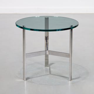 Ward Bennett, aluminum and glass occasional table