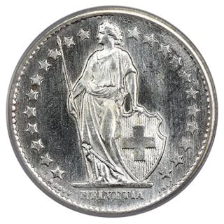 Switzerland: 1952 B 1/2 Franc PCGS MS65 (KM-23)