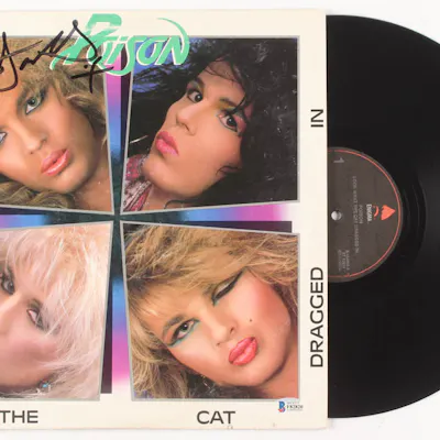 Bret Michaels Signed Poison Look What The Cat Dragged In Vinyl Record Barnebys