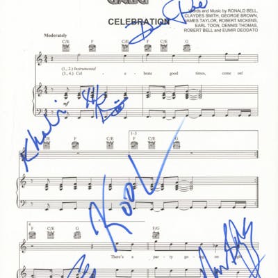 Kool The Gang Celebration 8x10 Lyric Sheet Signed By 6 With Barnebys Kool The Gang Celebration 8x10 Lyric Sheet Signed By 6 With Barnebys