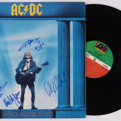Ac Dc Who Made Who Vinyl Record Album Signed By 4 With Angus Barnebys Ac Dc Who Made Who Vinyl Record Album Signed By 4 With Angus Barnebys