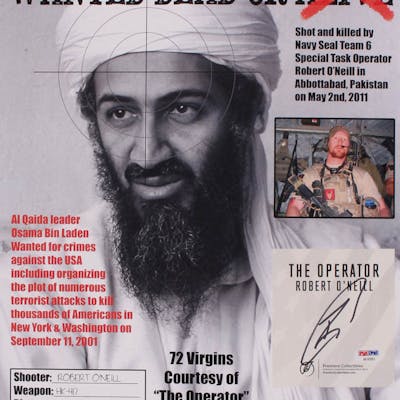 Robert J O Neill Signed Le Bin Laden Wanted Dead Or Alive 13x16 Barnebys Robert J O Neill Signed Le Bin Laden Wanted Dead Or Alive 13x16 Barnebys