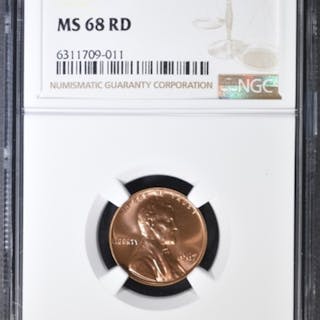 1967 SMS LINCOLN CENT NGC MS-68 RD