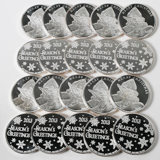 20 Christmas .999 One Troy Ounce Silver Rounds