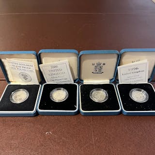 4 Silver Proof £1 Coins