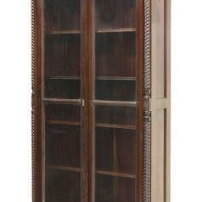 Mahogany Sliding Glass Door Bookcase Barnebys