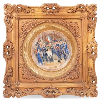 Framed French Limoges Napoleonic Plate