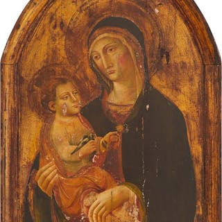 Sienese School "Madonna and Child" Panel