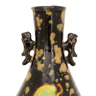 Chinese Song Dynasty Porcelain Jizhou Ware Leaf Vase