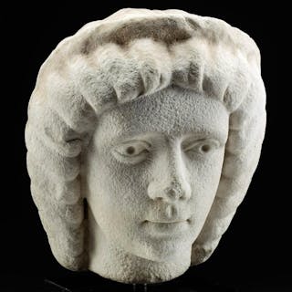 Roman Marble Head of a Female, ex-Anthony Quinn