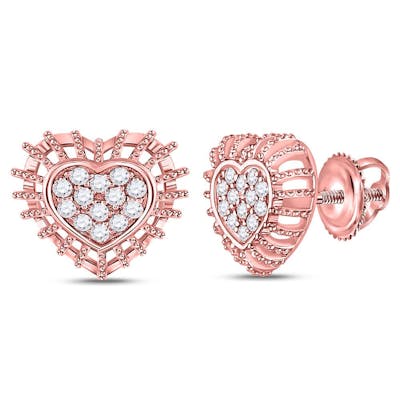 Diamond Heart Earrings 1 4 Cttw 10kt Rose Gold Barnebys Diamond Heart Earrings 1 4 Cttw 10kt Rose Gold Barnebys