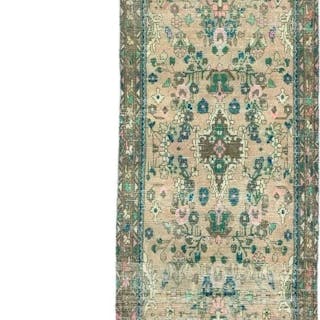 Floral Tribal Muted Boho 32X96 Distressed Oriental Runner Rug Hallway Carpet
