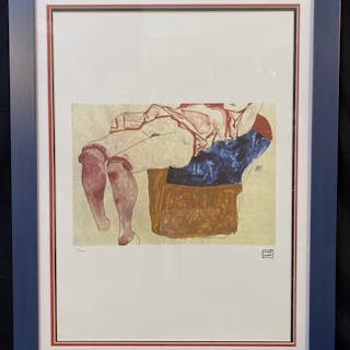 EGON SCHIELE (1890-1918) LIMITED EDITION COLOR LITHOGRAPH WITH COA