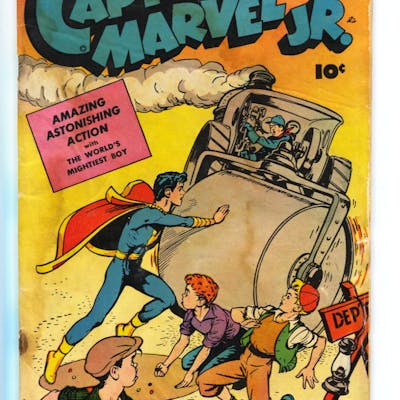 Captain Marvel Jr 68 1948 Golden Age Comic Steam Roller Cover G Comics Barnebys Captain Marvel Jr 68 1948 Golden Age Comic Steam Roller Cover G Comics Barnebys