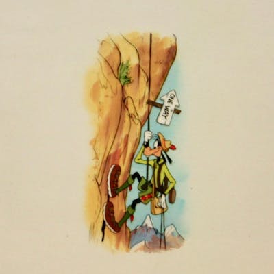 Walt Disney Animation Cell Goofy Rock Climbing Barnebys