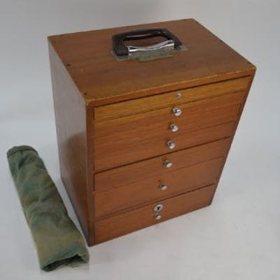 A Portable Teak Dentist S Chest Of Seven Graduated Drawers A Portable Teak Dentist S Chest Of Seven Graduated Drawers