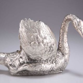 A GERMAN SILVER BOWL IN THE FORM OF A SWAN