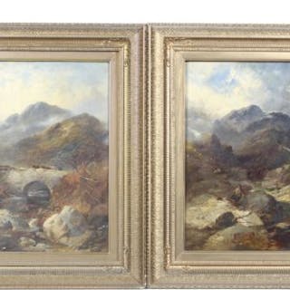 Joseph Horlor (1809-1887), a pair of oil on canvas, 'Trossacks Scotland'