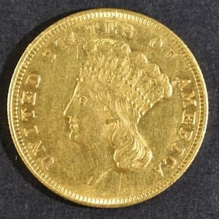 1855 $3 GOLD PRINCESS BU