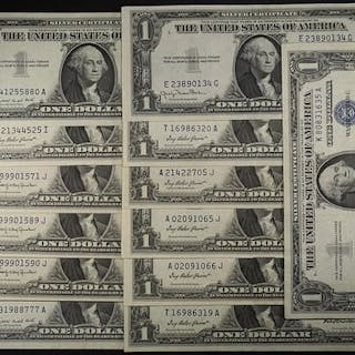 (13) $1 SILVER CERTIFICATES MOSTLY AU