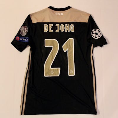 2018 19 Frenkie De Jong Game Used 21 Ajax Shirt Coa 100 Authentic Team Barnebys